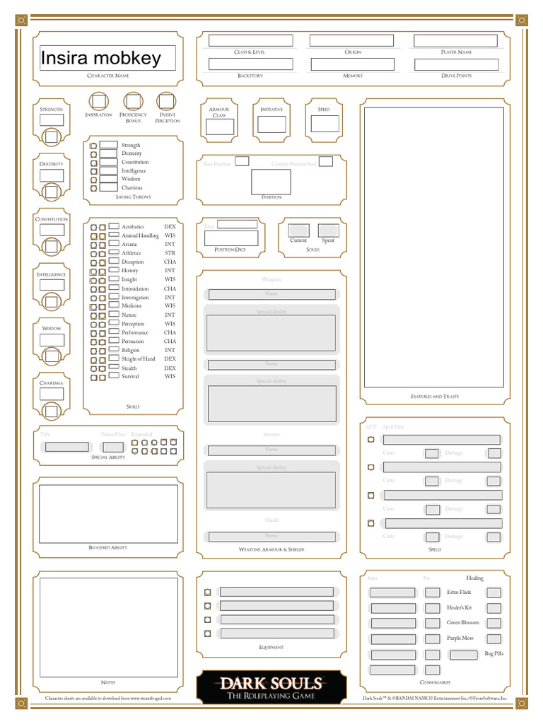 Dark Souls RPG-Solaire (Monkey) | PDF | Gaming | Role Playing Games