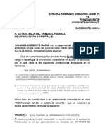 ACLACION DE DEMANDA Por Prestaciones Oscuras Yolanda Clemente Maria Exp 468 - 18