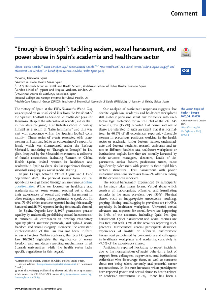 Enough Is Enough - Tackling Sexism Sexual Harassment - 2023 - The ...