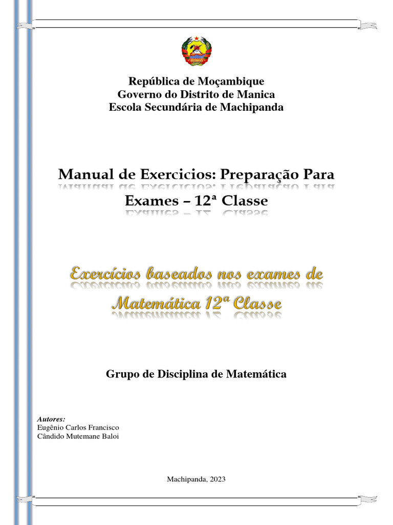 Ficha de Exercicios12 - Preparacao para Exames | PDF | Equações ...