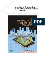 Fundamentals of Engineering Economics 4th Edition Park Solutions Manual