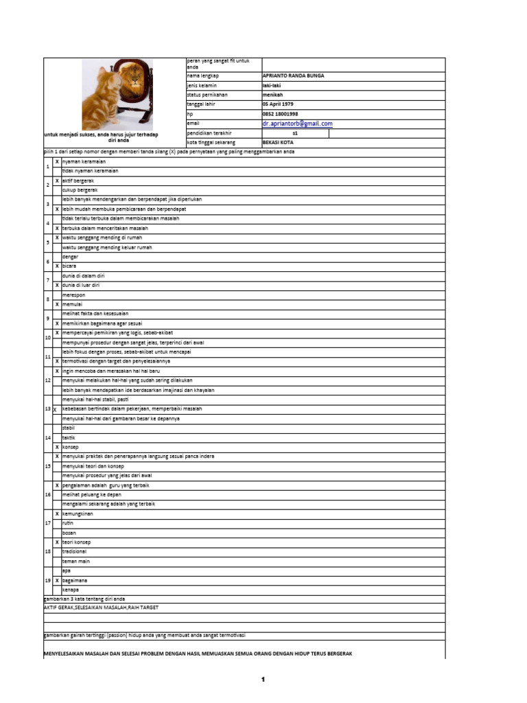 Profil Lengkap Aprianto Randa Bunga | PDF