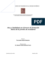 Paz y Ciudadanía en El Proceso de Formación Básica de Los Jóvenes de Secundaria