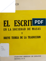 Ayala, F. El Escritor en La Sociedad de Masas y Breve Teoria de La Traducción