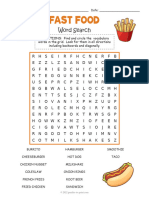 Fast Food Word Search