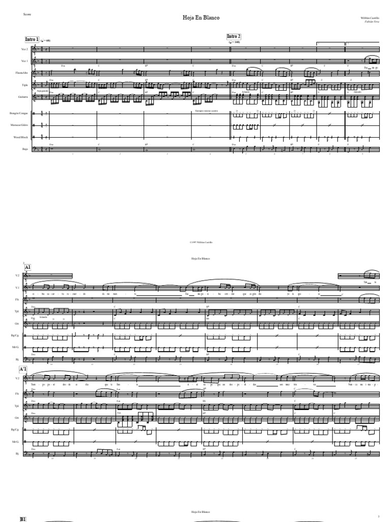 Arreglo Bachata Hoja en Blanco PDF