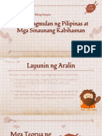 Ang Pinagmulan NG Pilipinas at Mga Sinaunang Kabihasnan (Week 2-3)