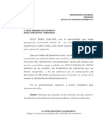 Escrito Eliut Pérez Sánchez Exhibiendo Copias de Expresión de Agravios.