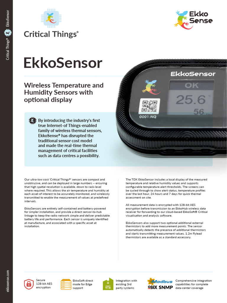 Ekko Sensor PDF Sensor Humidity