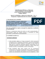 Guia de Actividades y Rúbrica de Evaluación - Unidad 3 - Paso 4 - Propuesta e Implementación de Acciones en Salud