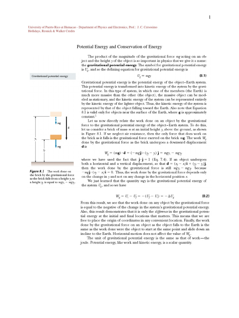 Potential Energy Problems with Solutions | PDF | Mass | Applied And ...