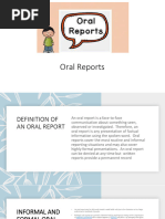 Oral Reports