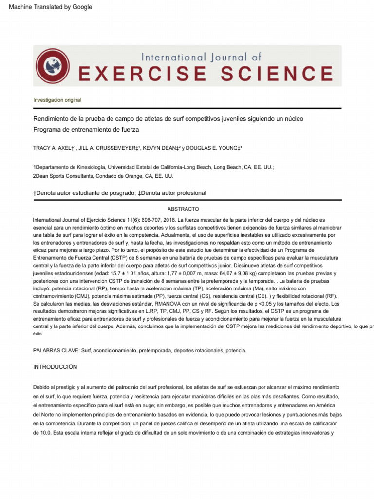 Field Test Performance of Junior Competitive Surf Athletes Following A
