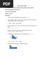 Seventh Grade Math Examination