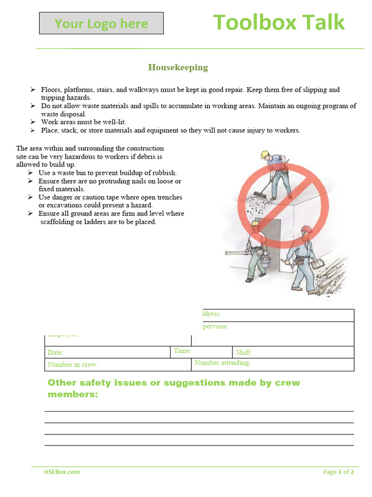 Housekeeping Construction PDF