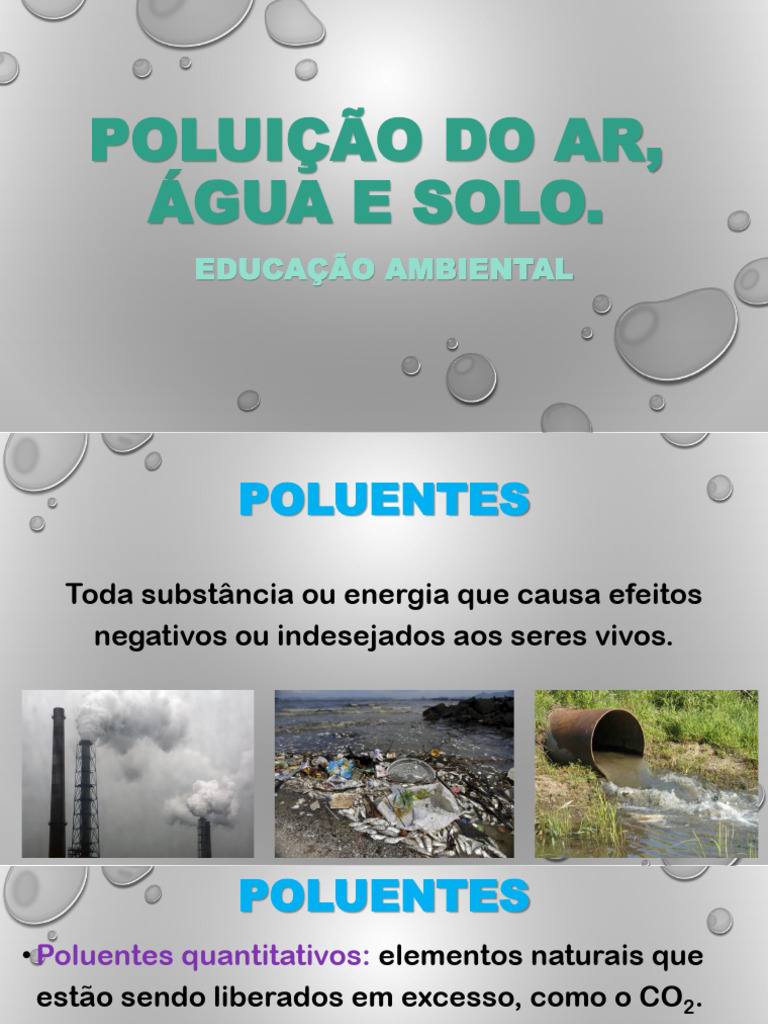 Poluição Do Ar, Água e Solo 2 | PDF | Poluição | Água
