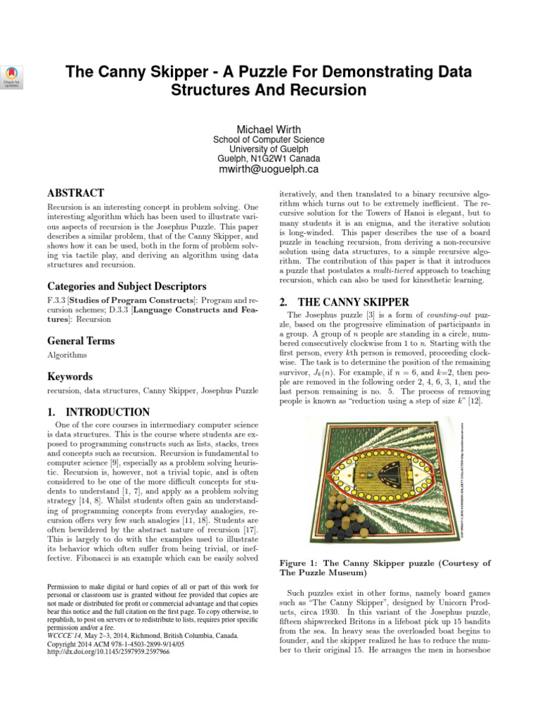 The Canny Skipper - A Puzzle For Demonstrating Data | PDF | Computer ...