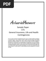 Actuarial CT5 General Insurance, Life and Health Contingencies Sample Paper 2011