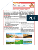 Guia de Lectura y Ficha de Trabajo - Relieve Peruano Costa - Sierra - Selva - Del 05 Al 09-09