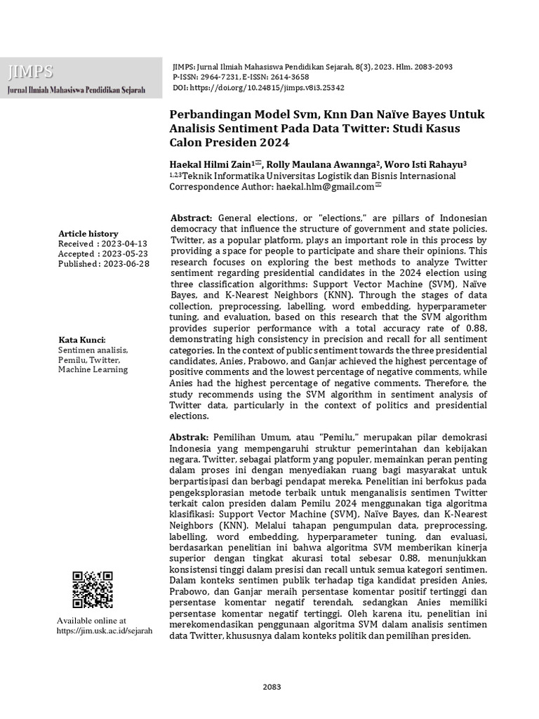 9analysis sentiment of twitter user on indonesia s 2024 presidential