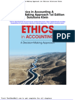 Ethics in Accounting A Decision Making Approach 1st Edition Solutions Klein