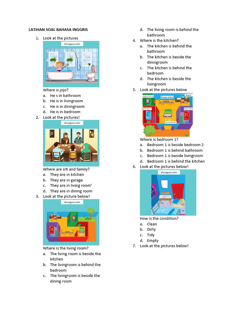 English Room Location Exercises | PDF | Gastronomy | Room