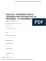 Evaluasi - Assesment Diklat Advanced Fire Fighting (Aff) 06 November - 09 November 2023
