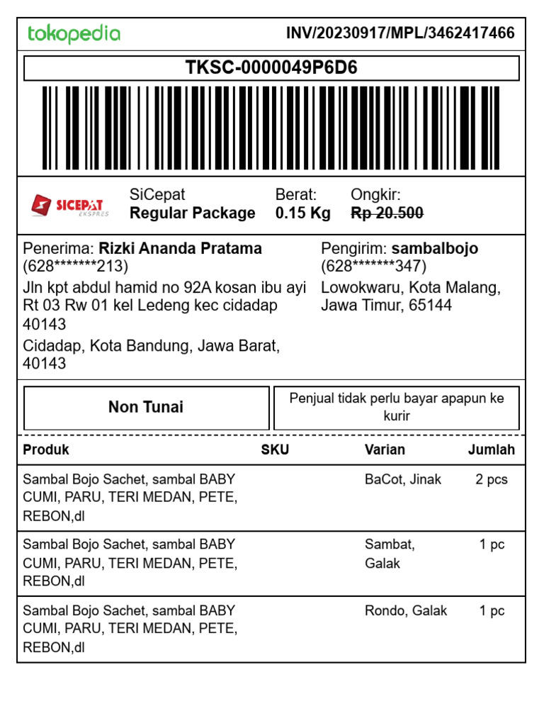 Pengaturan Label Pengiriman10 | PDF