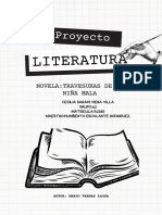 Documento A4 Portada Proyecto Trabajo Literatura Doodle Blanco y Negro