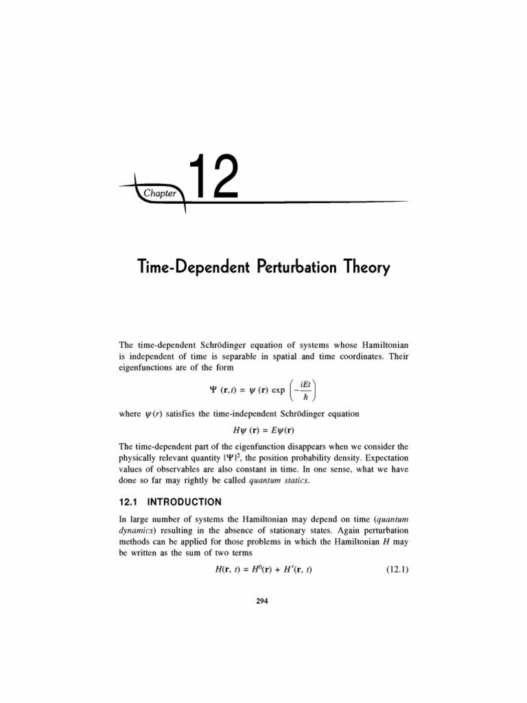 Time Dependent Perturbation | PDF