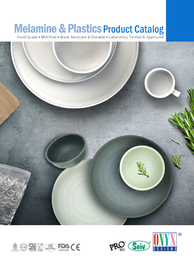 Melamin and Plastics Product Catalog Onyx 2022 PDF