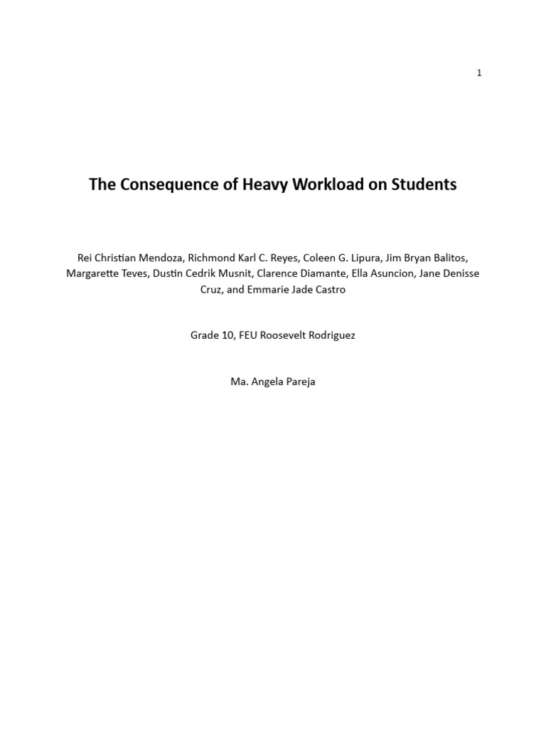 Impact of Heavy Workload on Students | PDF | Methodology | Qualitative ...