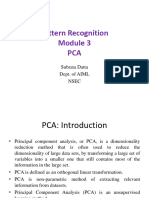 Pattern Recognition PCA: Subrata Datta Dept. of AIML Nsec