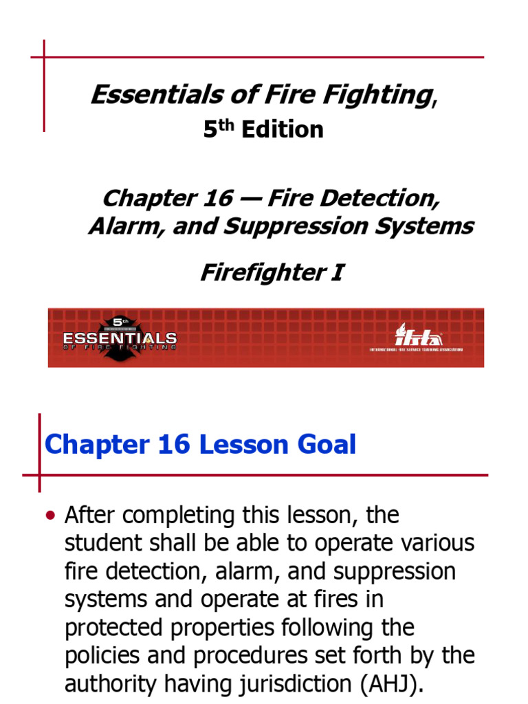 Chapter 16-Fire Detection, Alarm, and Suppression Systems | PDF | Fire ...