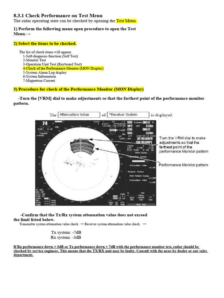 Procedures Radar Performance Test PDF