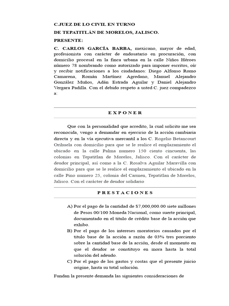 Juicio Mercantil Ejecutivo | PDF | Dinero | Economias