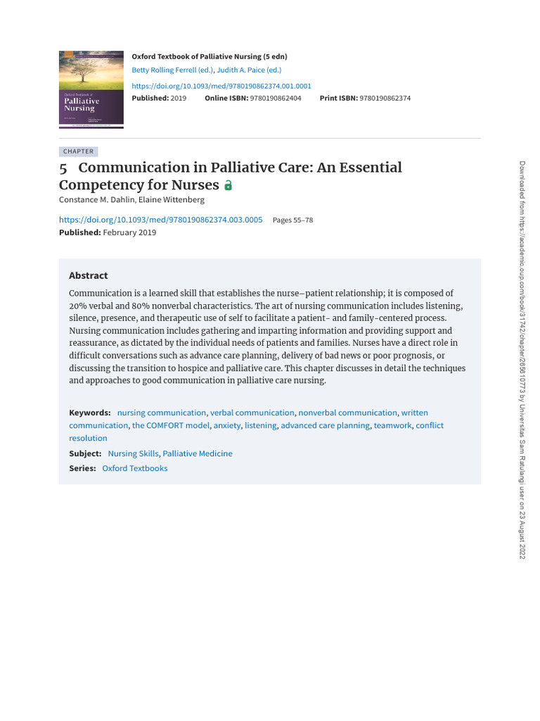 Importance Of Effective Communication In Palliative Care