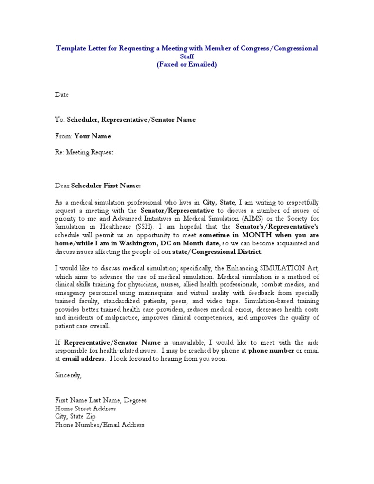 Meeting Request Letter Pdf