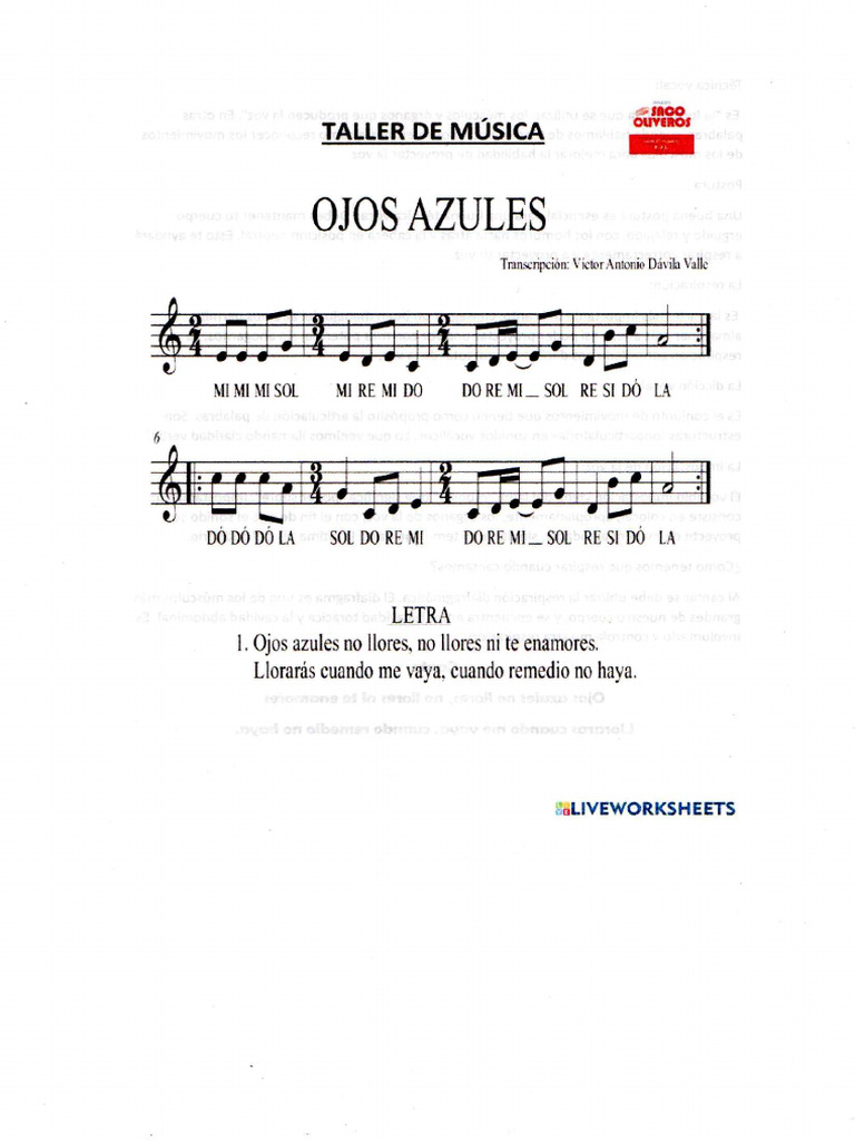 Ojos Azules Partitura PDF