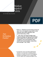 Analisis Kebijakan Publik - Perspektif Kebijakan Publik