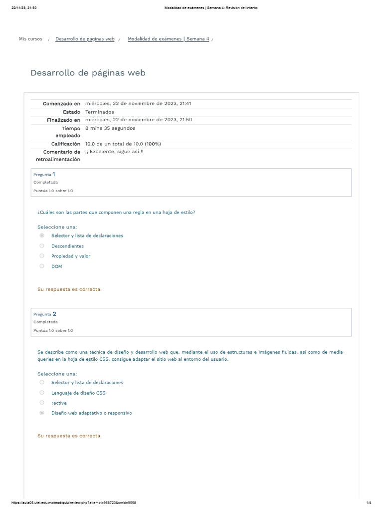 Examen de Desarrollo Web: Semana 4 | PDF | Script Java | Página web