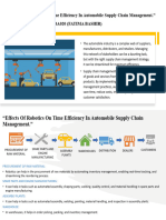 Effects of Robotics On Time Efficiency in Automobile SCM