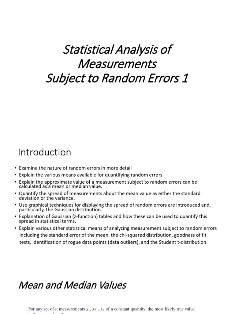 Analyzing Random Errors in Measurements | PDF | Variance | Standard ...