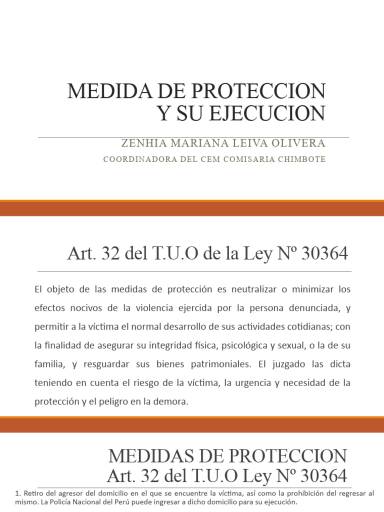 Medida de proteccion y su ejecucion pdf polic a mandato