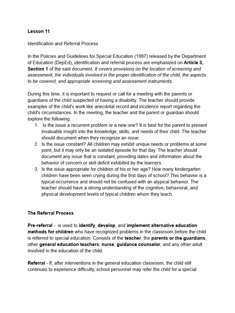 D ED SPECIAL EDUCATION NOTES HI visual data 6