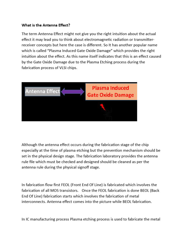 Antenna Effect PDF Field Effect Transistor Semiconductor Device