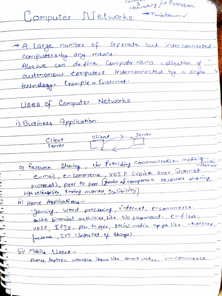 Computer Network Notes | PDF | Network Architecture | Computer Science