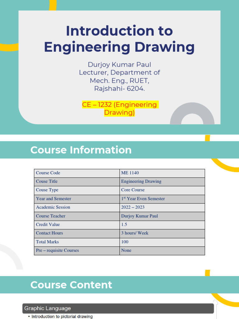 Engineering Drawing Course Overview | PDF | Pencil | Engineering
