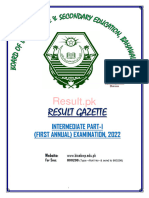 Bise BWP 11th Class Result 2022 Gazette