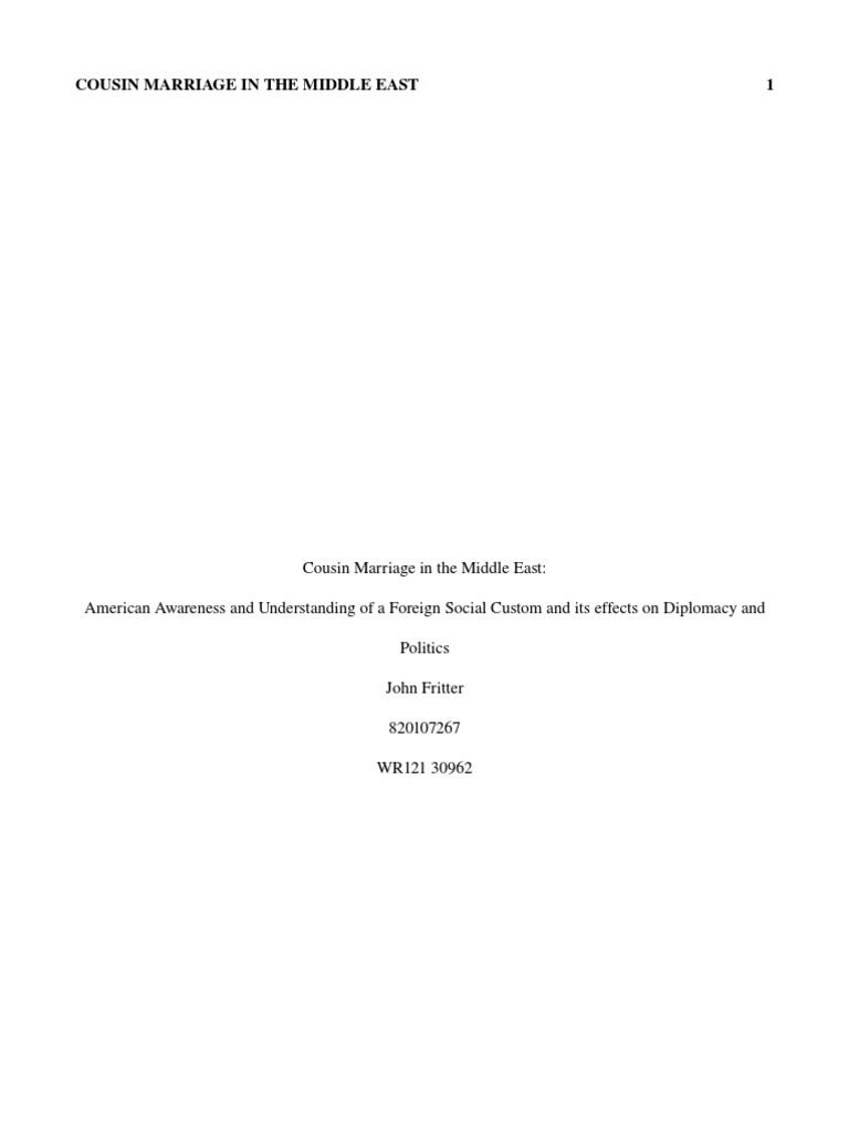 Cousin Marriage in The Middle East-1 | PDF | Marriage | The United States
